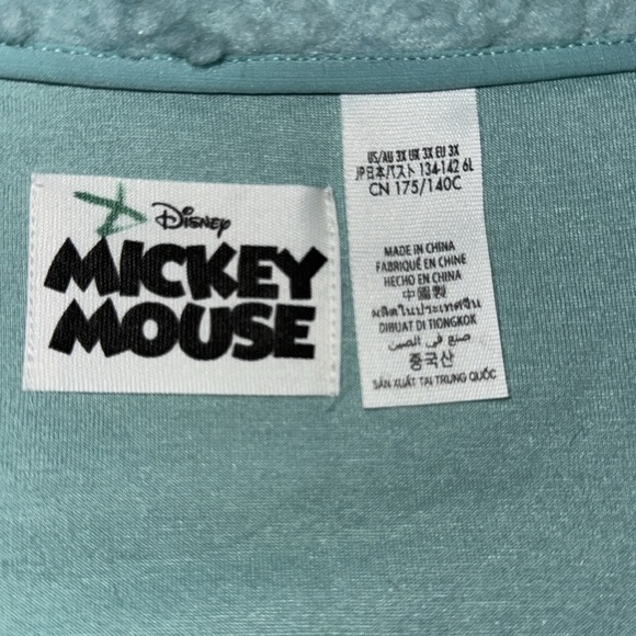 Disney Resort Exclusive NWT Mickey Mouse  Aqua Blue Sherpa Button up Jacket 3XL - Picture 6 of 8